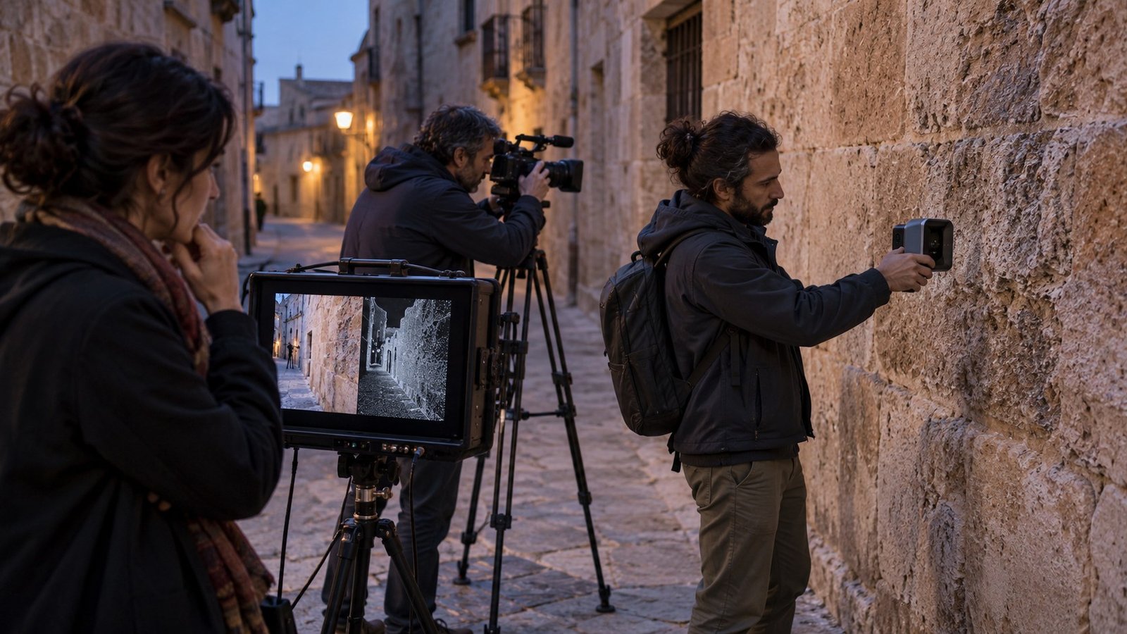 Rodaje documental y captura digital de un espacio histórico · concepto IA